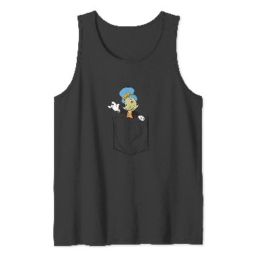 Discover Disney Pinocchio Jiminy Cricket Faux Pocket Tank Tops