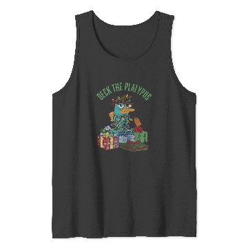 Discover Disney Phineas and Ferb Christmas Perry Deck The Platypus Tank Tops