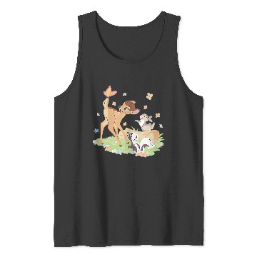 Discover Disney Bambi Thumper & Flower Pastel Spring Easter Butterfly V-Neck Tank Tops