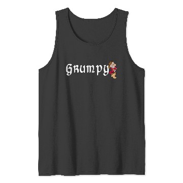 Discover Disneyss Snow White Grumpy Leaning On Name Banner Tank Tops