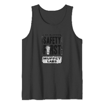 Discover Disney The Muppets Safety First Sign Beaker Distressed Tank Tops