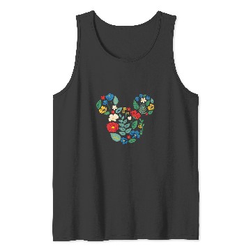 Discover Disney Mickey Mouse Head Shape Icon Flowers Garden Spring Tank Tops