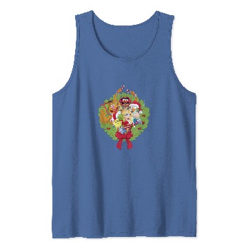 Discover Disney The Muppets Christmas Muppet Group Wreath Xmas Tank Tops