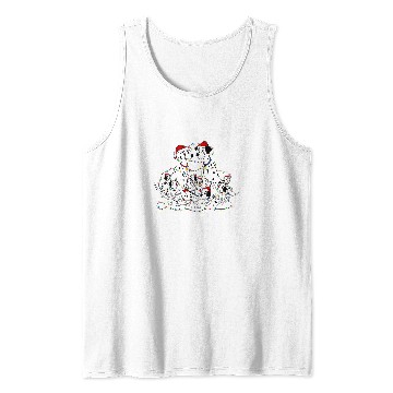 Discover Disney Santa 101 Dalmatians Christmas Lights Tank Tops