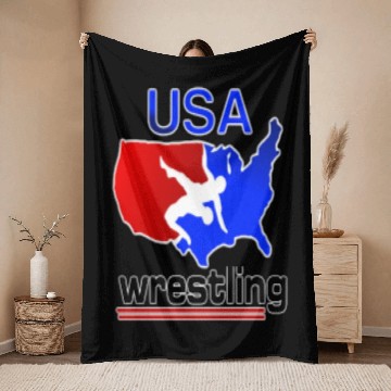 Discover USA Wrestling Throw Blankets