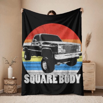 Discover Lifted Square Body Truck Squarebody Throw Blankets