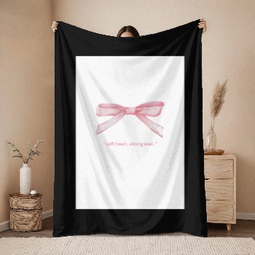Discover Elegant Pink Girly Design with a Soft Bow Throw Blankets