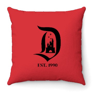 Discover Disneyland D Logo Magic Castle Throw Pillows