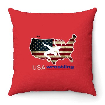 Discover USA Wrestling Throw Pillows