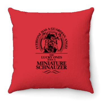 Discover Miniature Schnauzer Guardian Angel dog quote Throw Pillows