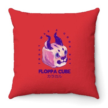 Discover Floppa Cube Today Was A Good Day Flop Flop Happy Throw Pillows