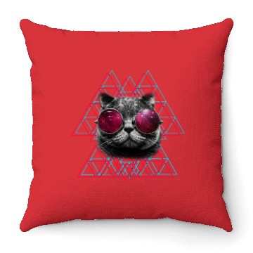 Discover 3D Space Cat Throw Pillows (Womens)