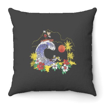 Discover Disney Mickey Friends Mickey Mouse Surfing Outline Throw Pillows