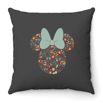 Discover Disney Minnie Mouse Spring Head Icon with Bow Springtime Throw Pillows