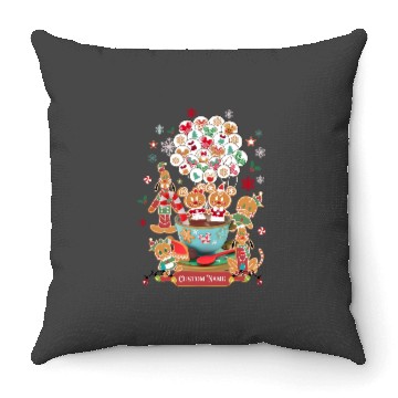 Discover Personalized Mickey and Friends Gingerbread Disney Christmas Throw Pillows