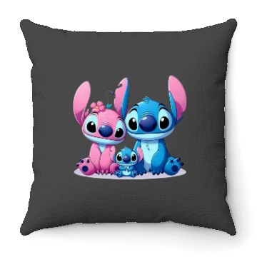 Discover Lilo And Stitch , Stitch Angel , Lilo and Stitch , Funny Stitch, Disney Family Throw Pillows
