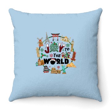 Discover Epcot Christmas Throw Pillows, Joy to the World, Disney Christmas