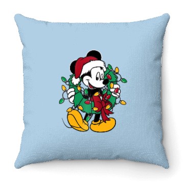 Discover Disney Mickey Mouse Lights Raglan Baseball Throw Pillows Throw Pillows