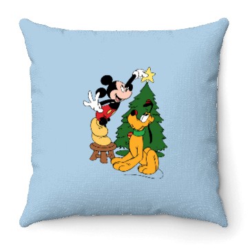 Discover Mickey Mouse And Pluto Christmas Tree Throw Pillows,Christmas Disney Throw Pillows,Pluto Throw Pillows,Mickey Mouse Throw Pillows