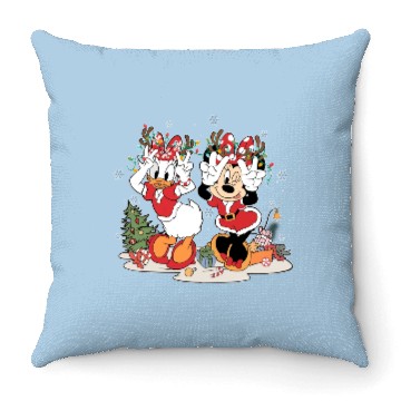Discover Vintage Disney Christmas  Throw Pillows, Minnie and Daisy Christmas