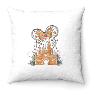 Discover Disney Gingerbread Castle Throw Pillows, Christmas Castle Throw Pillows