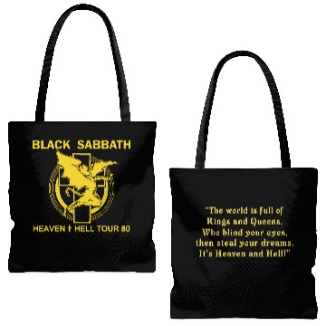 Discover 1980 Black Sabbath Heaven And Hell Tour Tote Bags (AOP)