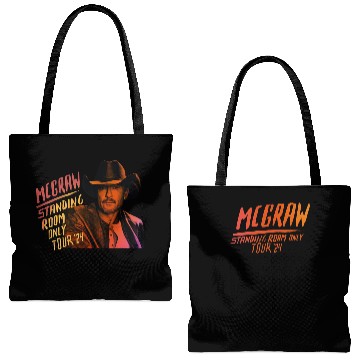 Discover Tim McGraw 2024 Tour Standing Room Only Tote Bags (AOP)