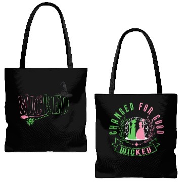 Discover Wicked Tote Bags (AOP), Defy Gravity Broomstick Magic Wand Tote Bags (AOP), Wizard of Oz Movie Fan Tote Bags (AOP), Gift For Her