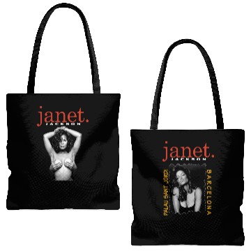 Discover JANET JACKSON 90s Rap Style Vintage Bootleg Tote Bags (AOP)