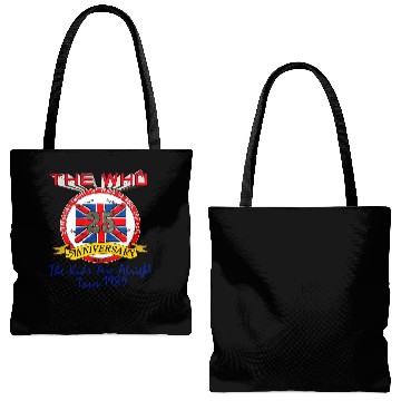 Discover The Who The Kids Are Alright Tour 1989 Tote Bags (AOP), 90s The Who Rock Band Tour Tote Bags (AOP)