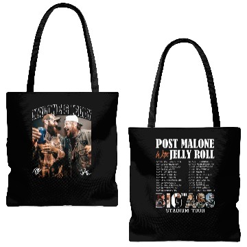 Discover Post Malone Jelly Roll 2025 Tour Double-Sided Tote Bags (AOP)