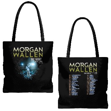 Discover Retro Morgan Wallens One Night At A Time World Tour 2023 Tote Bags (AOP)