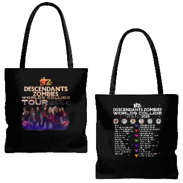 Discover Descendants Zombies Worlds Collide Double Sided Tote Bags (AOP)