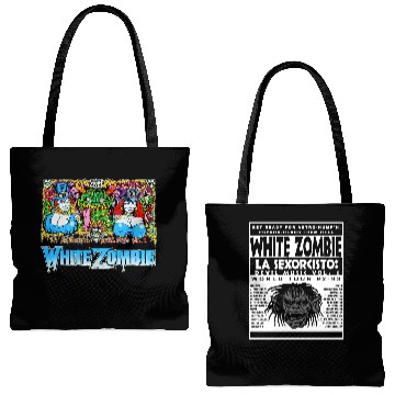 Discover White Zombie Tote Bags (AOP)
