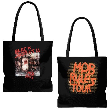 Discover Vintage 90S Black Sabbath Mob Rules Album Couverture Tote Bags (AOP) Tote Bags (AOP)