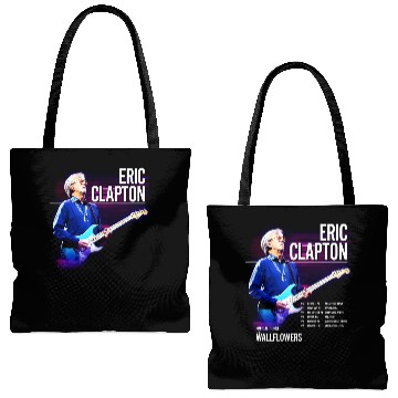 Discover Eric Clapton Us Tour 2025 Dates List 2 Side Unisex Black T- Tote Bags (AOP)