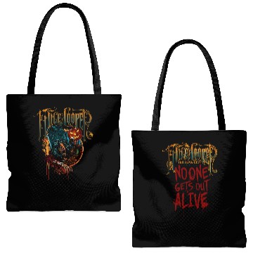 Discover Vintage Alice Cooper Black Tote Bags (AOP) Unisex 2 side