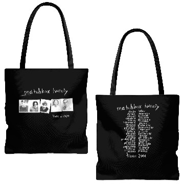 Discover Matchbox Twenty Band Tour 2001 Black Tote Bags (AOP)