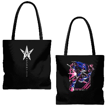 Discover Acid Wash Metal Sonic & Shadow Oversized Tote Bags (AOP)