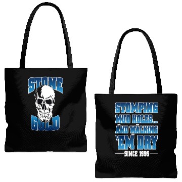 Discover Wrestling Entertainment Stone Cold Steve Austin Stomping Mudholes Black Tote Bags (AOP)