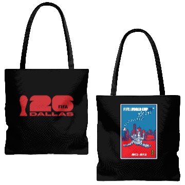 Discover 2026 World Cup Dallas Poster Tote Bags (AOP), Black