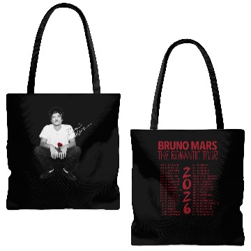 Discover Bruno Mars The Romantic Tour 2026  Tote Bags (AOP)