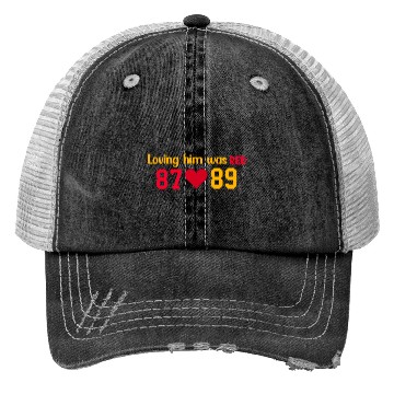 Discover Loving Him Was RED taylorr Swift x Travis Kelce Trucker Hats