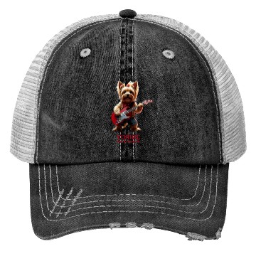 Discover Yorkie the Rockstar Trucker Hats