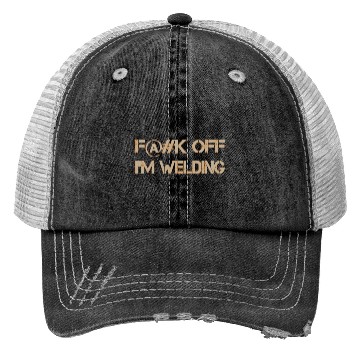 Discover Fuck Off Tan-Orange Trucker Hats