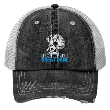 Discover LIFE IS BETTER WITH A GREAT DANE Trucker Hats
