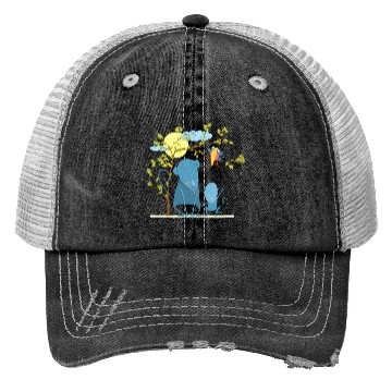 Discover Monkey with child and bird Trucker Hats