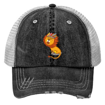 Discover Lion with feather crown Trucker Hats