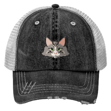 Discover grey cat Trucker Hats
