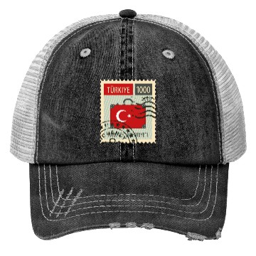 Discover stamp turkey Trucker Hats